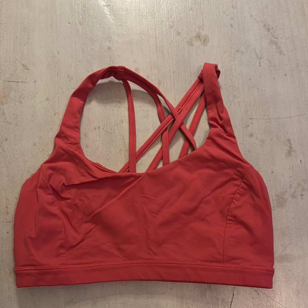 Lululemon Pink Strappy Sports Bra for Intense Workouts